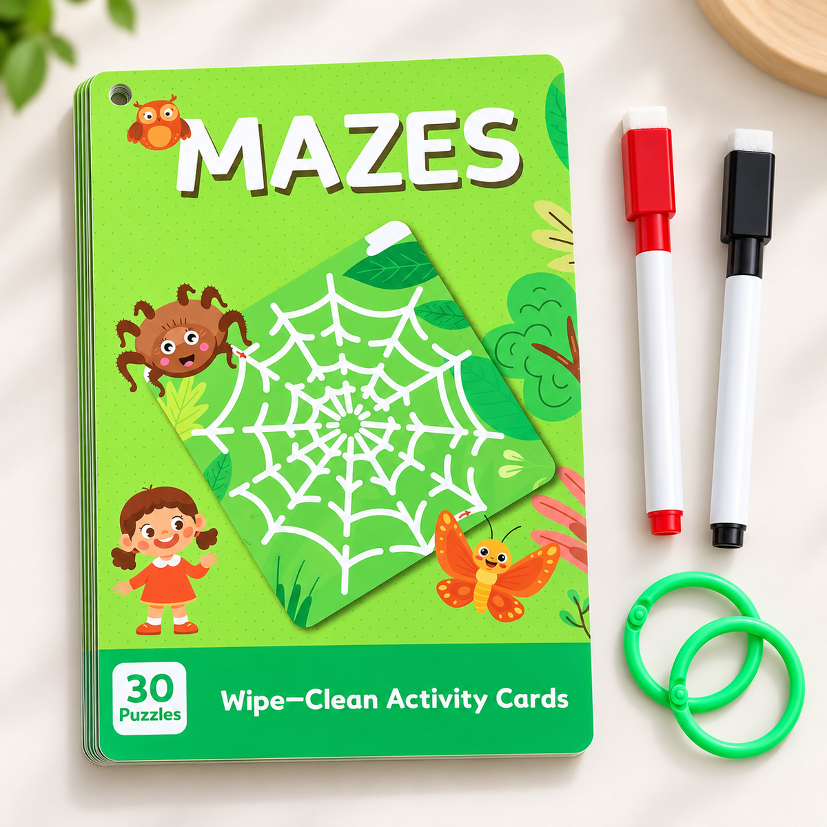 Wipe-Clean Maze Cards for Kids (14×21 cm)