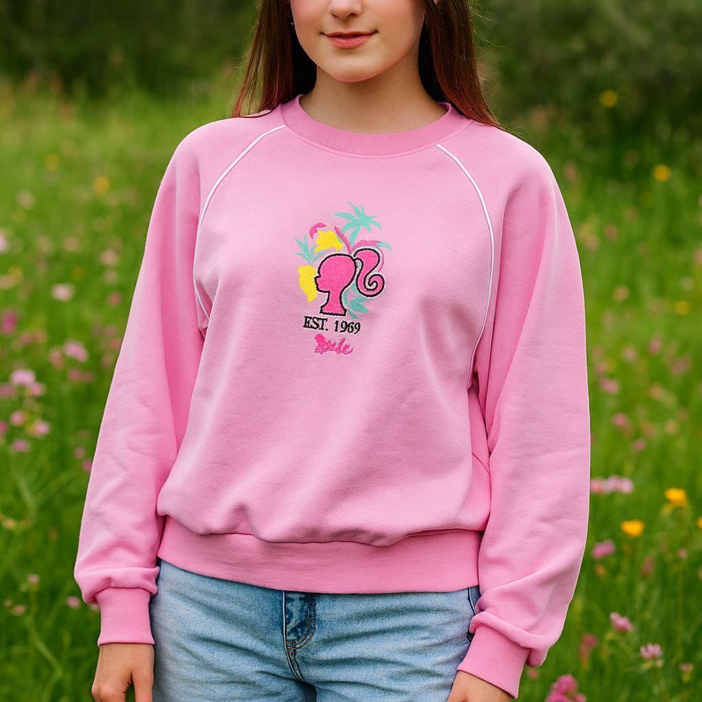 Girls’ Oversized Barbie Fleece Sweater | L