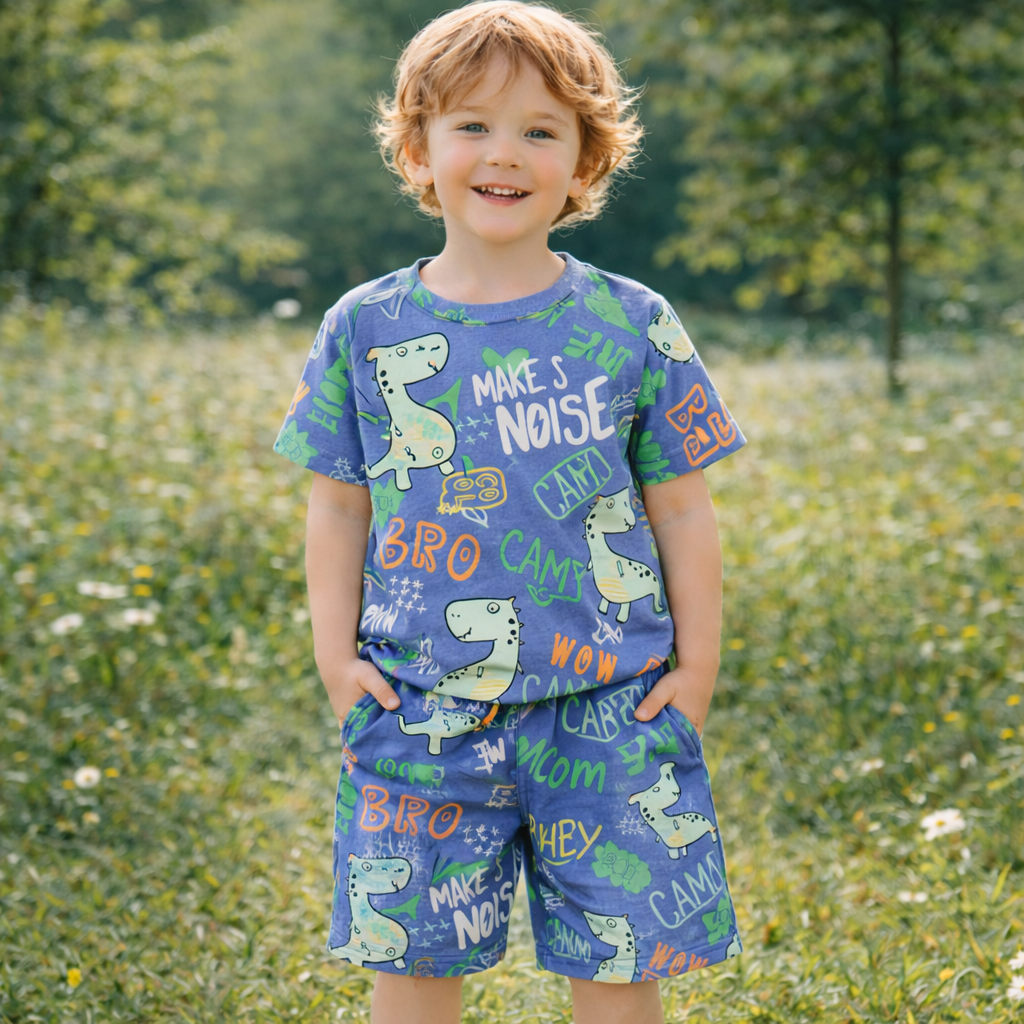 Kids’ Cotton Dinosaur Pajama Set | 6Y
