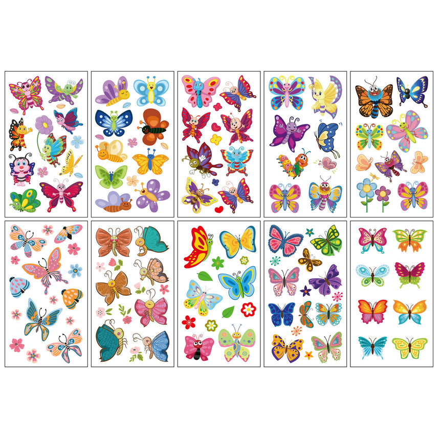 Tattoo Removable Stickers Temporary Designs For Kids 10 Pcs