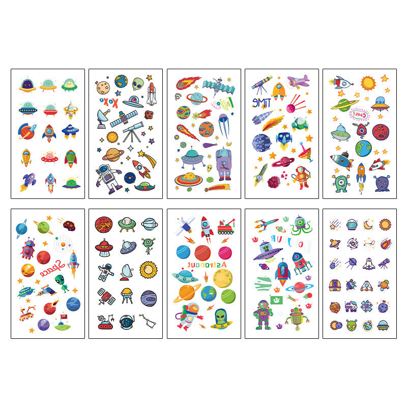 Tattoo Removable Stickers Temporary Designs For Kids 10 Pcs