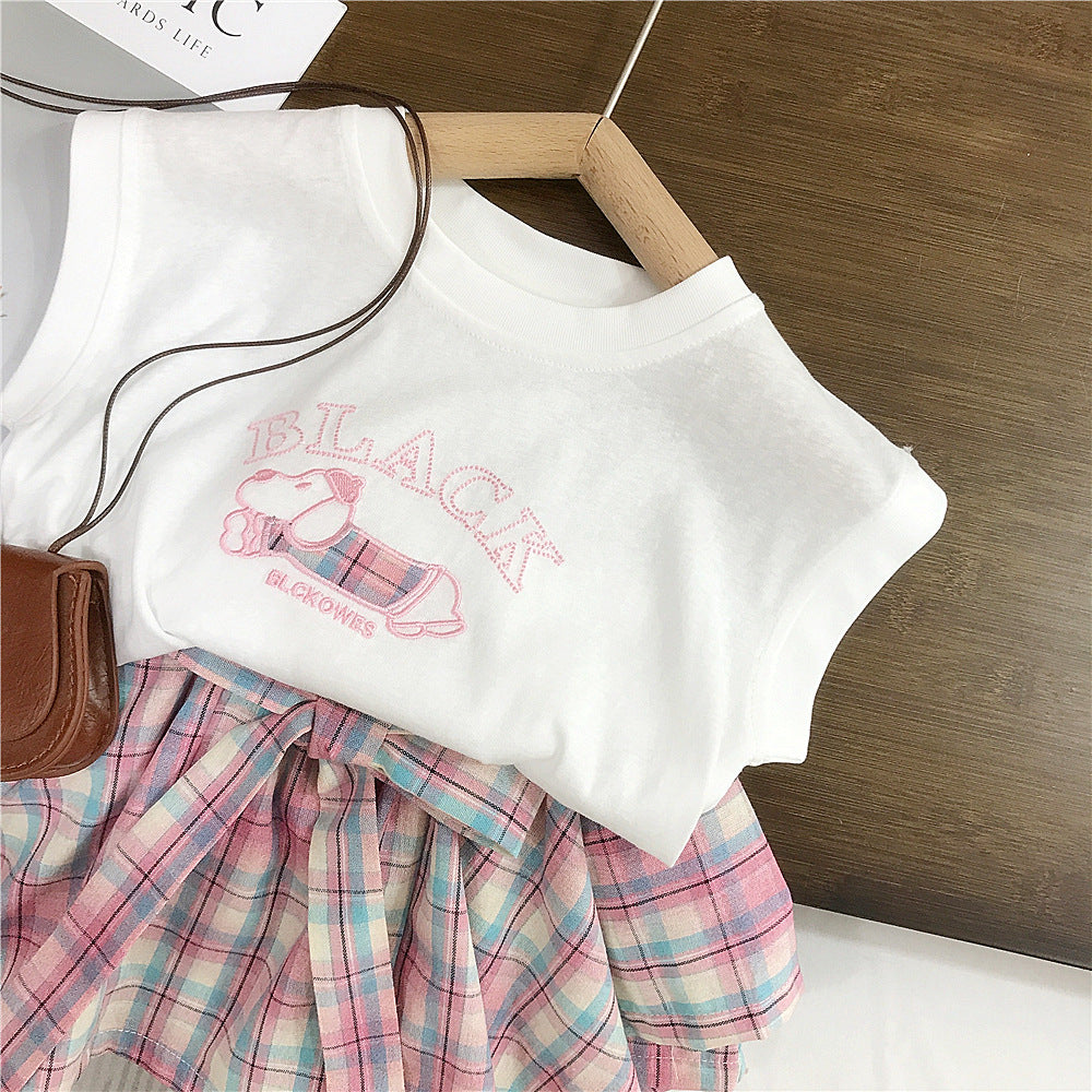 Girls’ Cotton Top & Skirt Set / 2–8Y