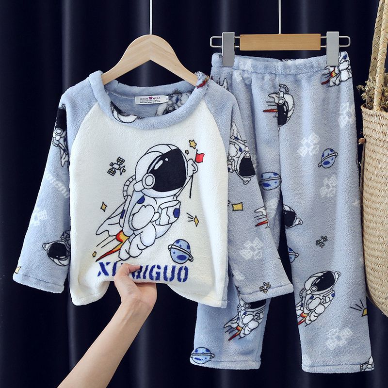 Kids’ Warm Astronaut Space Pajama Set | 3–4Y
