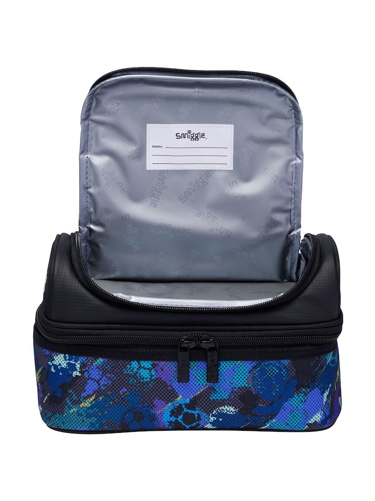 Smiggle Lunch Bag - Blue Football | 25×14.5×12.5cm