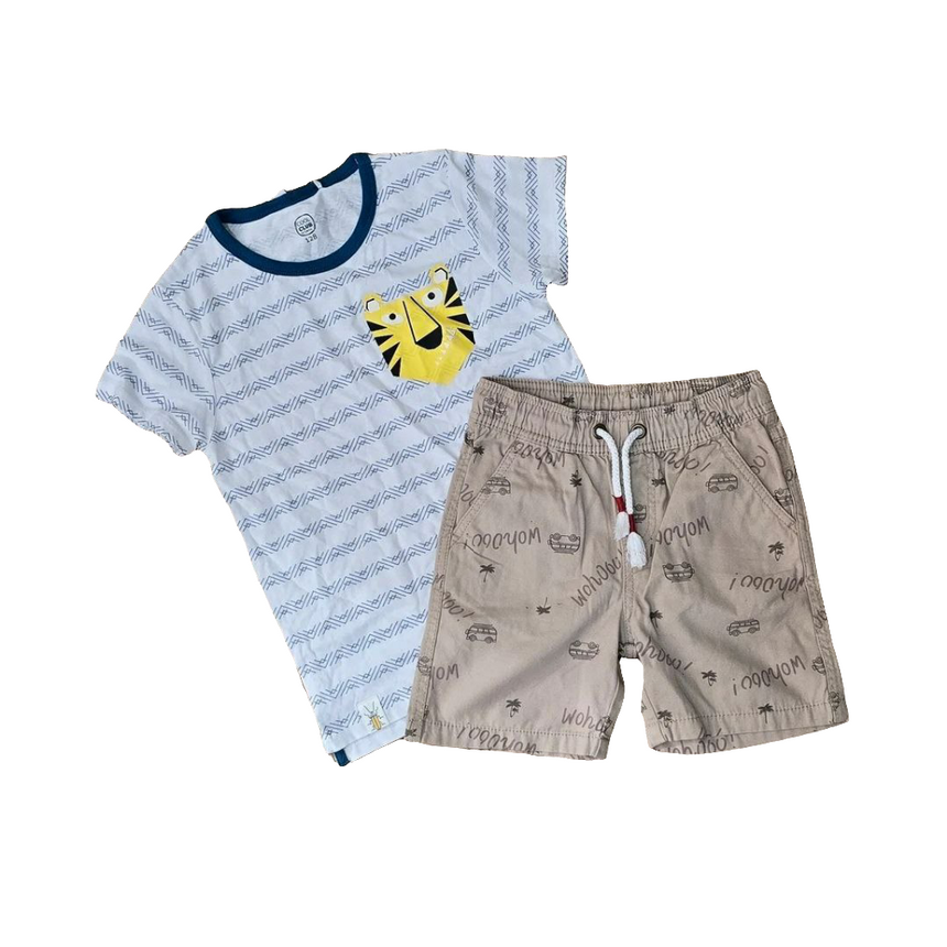 Boys’ Cotton Tiger Summer Set / 7–8Y