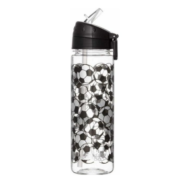 Smiggle Water Bottle Silver Football 650ml
