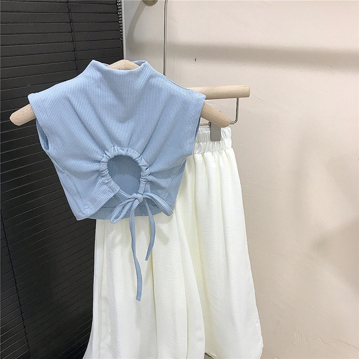 Girls’ Blue & White Cotton Summer Set / 2–8Y