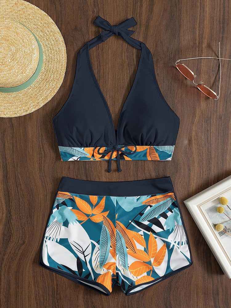 Swimwear For Women 2Pcs Floral Design Black Color | Size S-XL