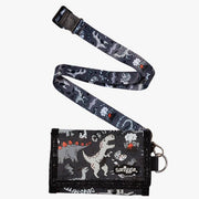 Smiggle Wallet Lanyard | Grey | Dinosaur