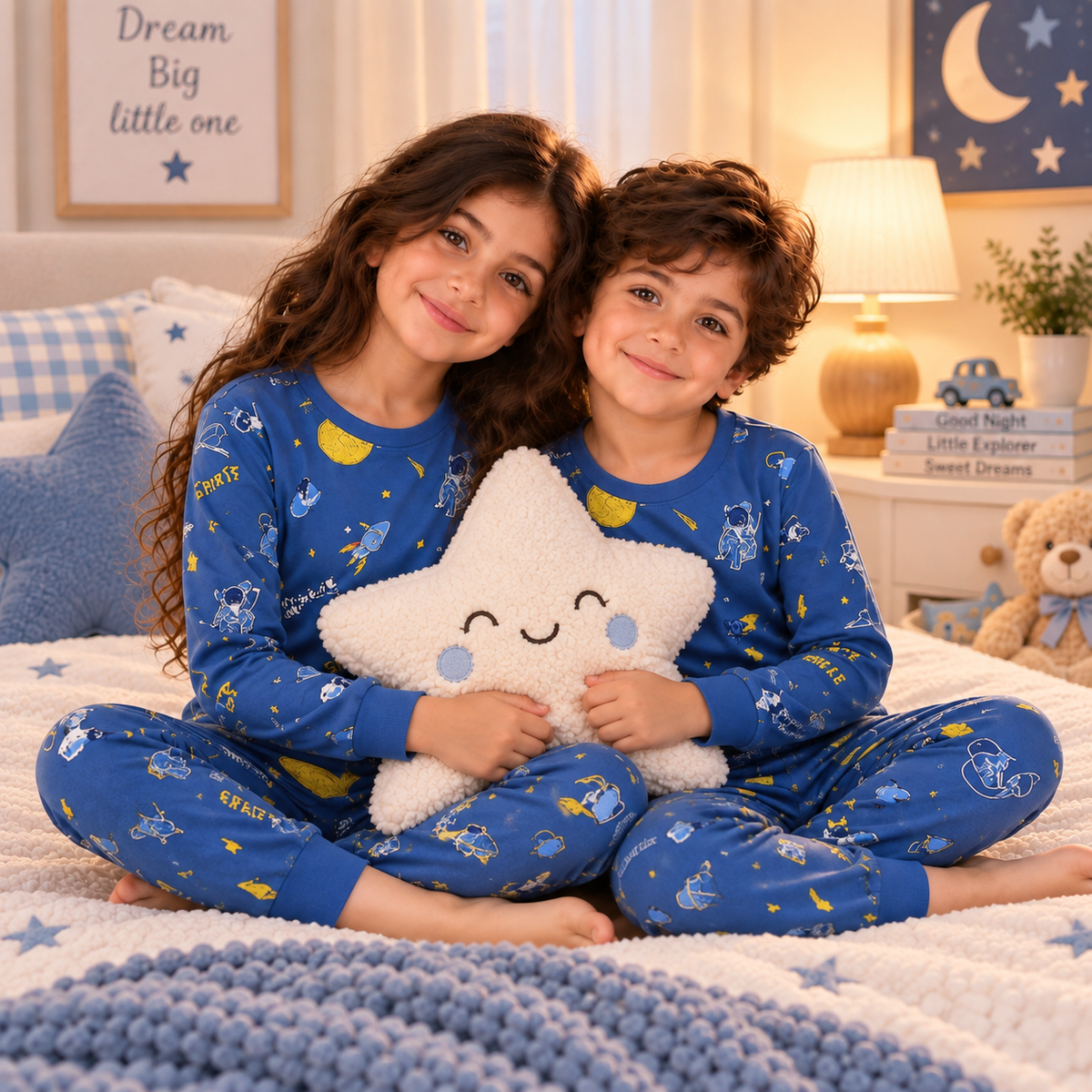 Kids’ 100% Cotton Space Pajama Set | 8–14Y
