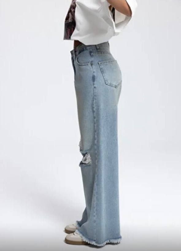 Light Blue Wide-Leg Jeans for Girls | 10–16Y