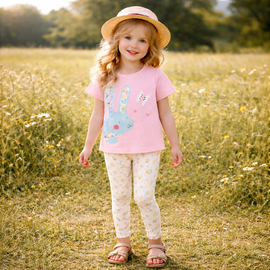Girls’ Cotton Rabbit Summer Set / 7Y