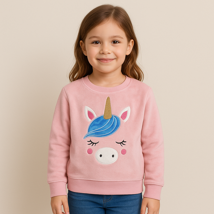 Soft Warm Unicorn Top For Kids (6–12Y)