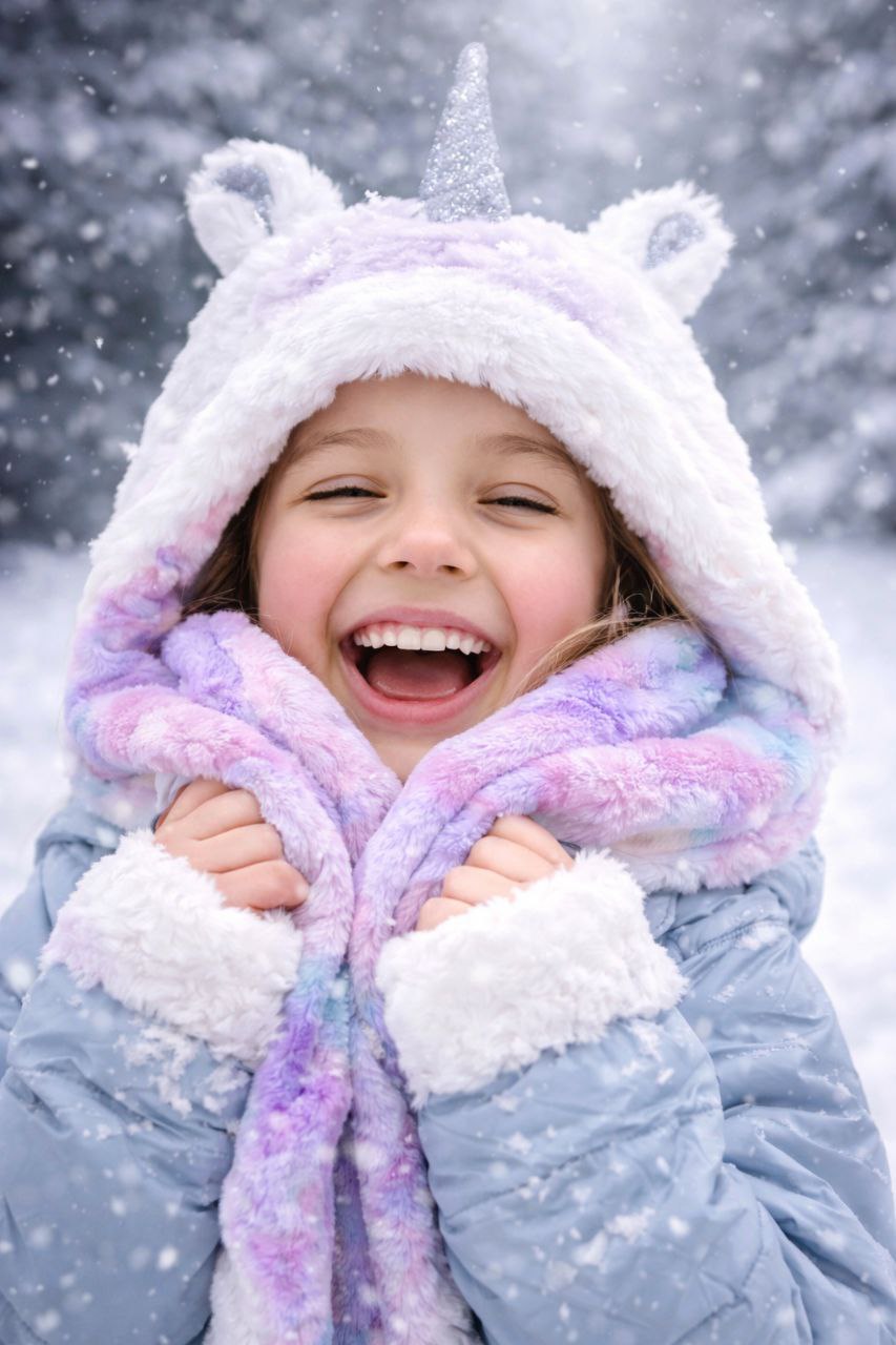 Warm Winter Purple Unicorn Hat
