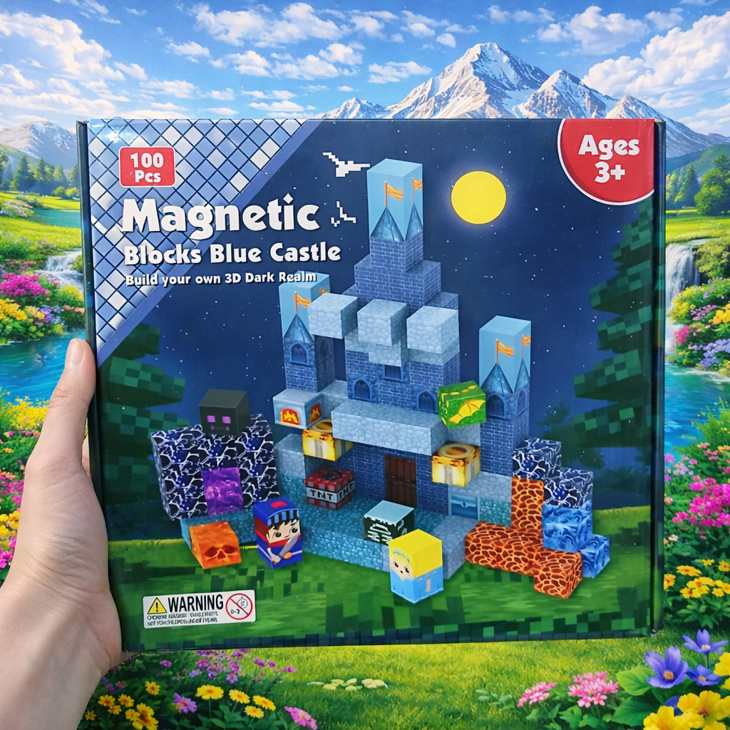 Magnetic Building Cubes Set – 100 Pieces | 3+