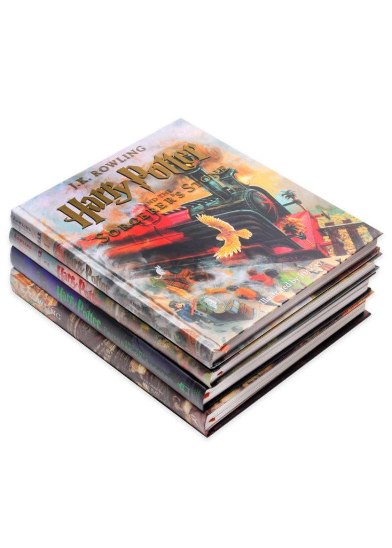Harry Potter Illustrated Collection- 5 Books Set By J.K. Rowling - Hard Cover - 8+
