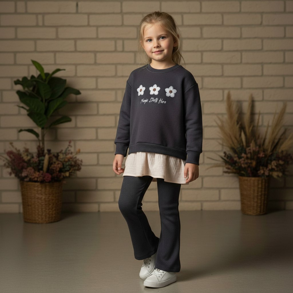 Kids’ Cotton Flower 2-Piece Outfit Set / 2–8Y