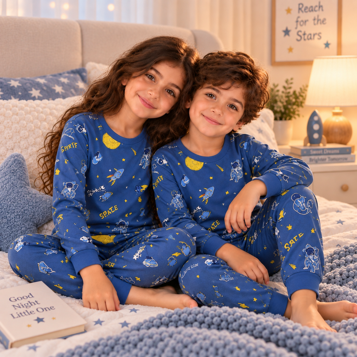 Kids’ 100% Cotton Space Pajama Set | 8–14Y