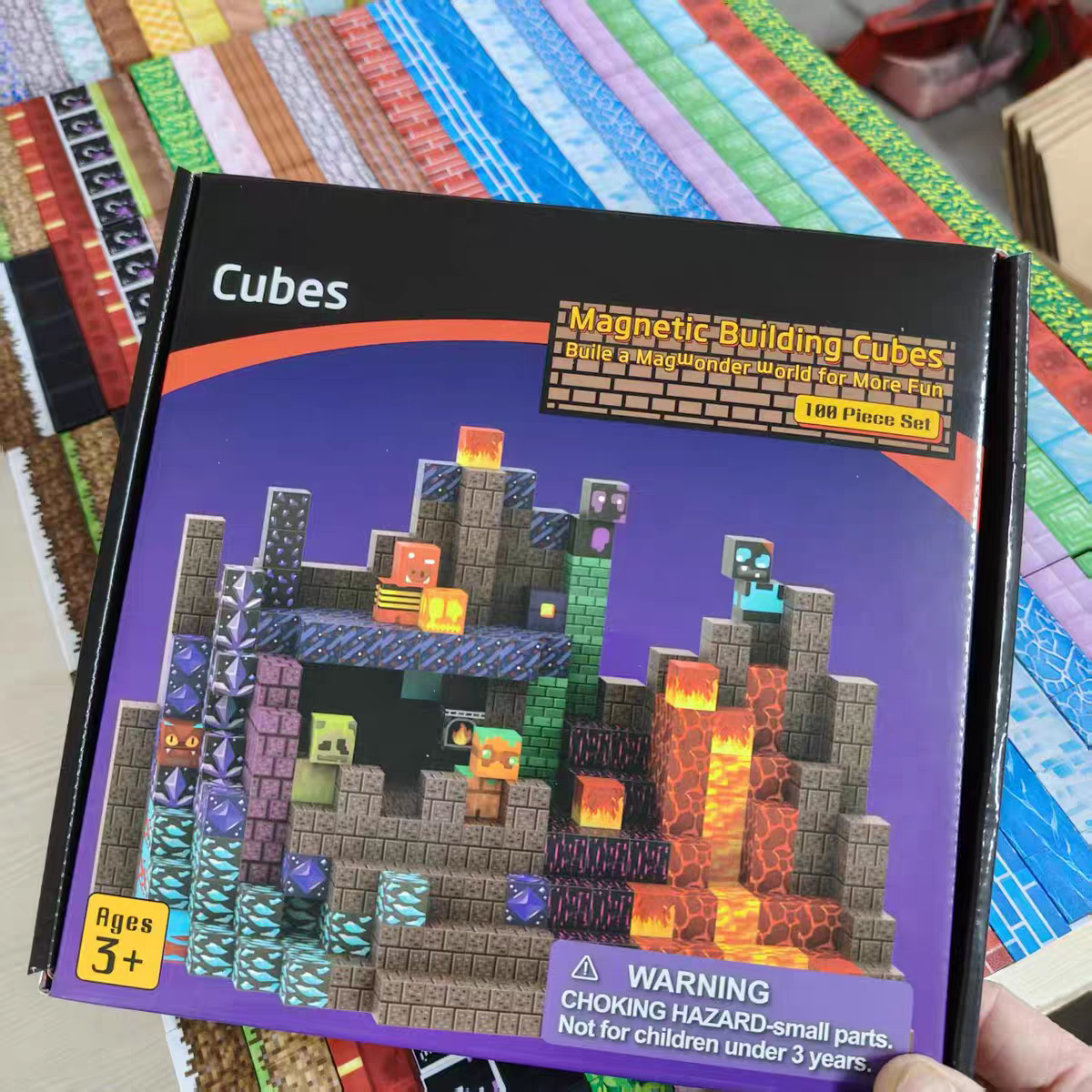 Magnetic Building Cubes Set – 100 Pieces | 3+