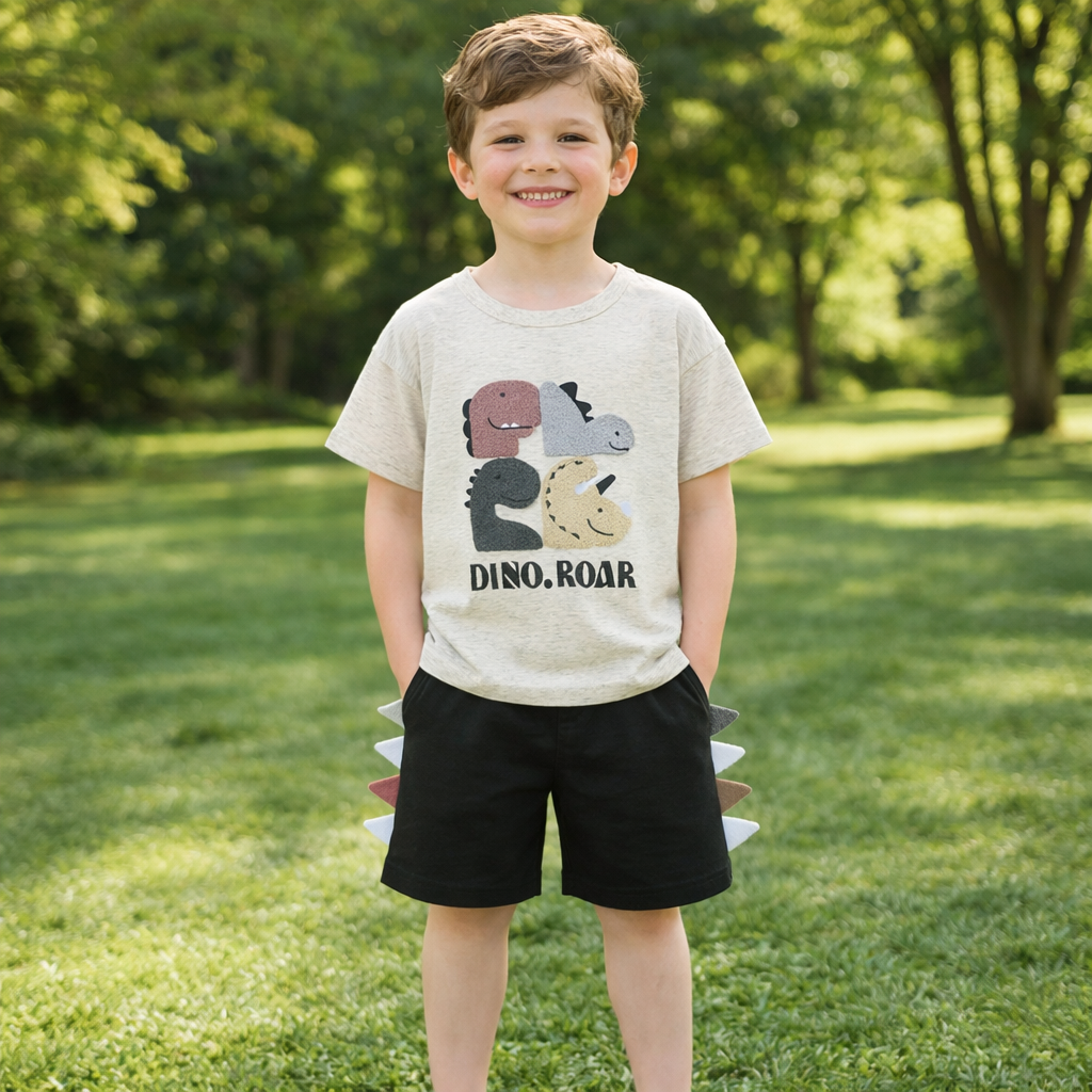 Boys’ Cotton Dinosaur Summer Set / 2–8Y