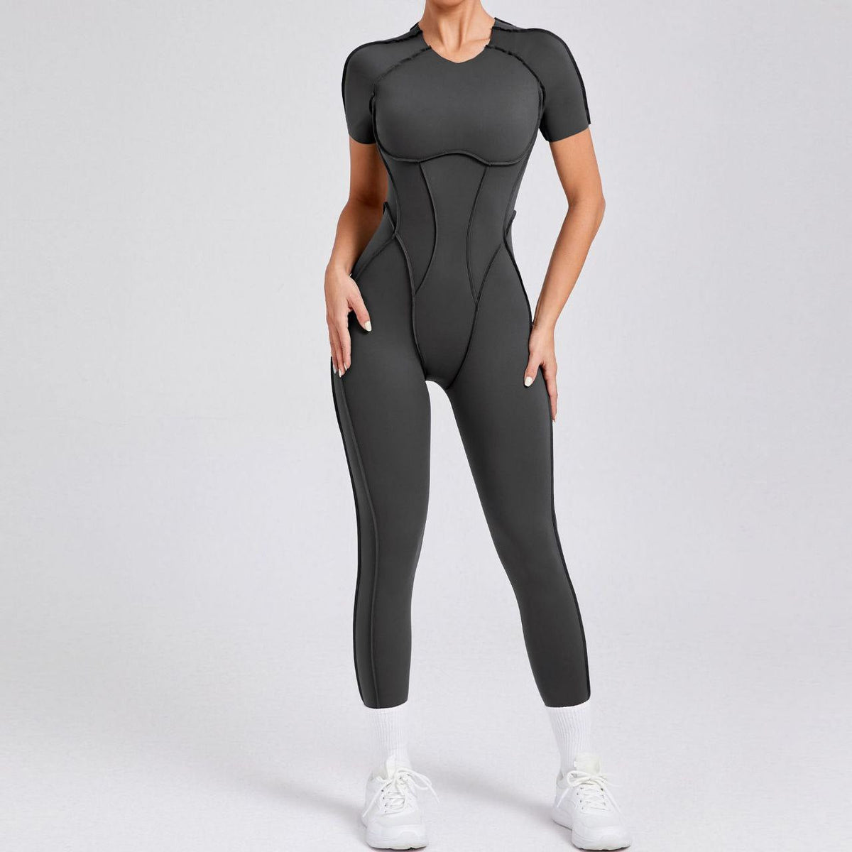Sportswear Backless Sports Suit Short Sleeve Size L