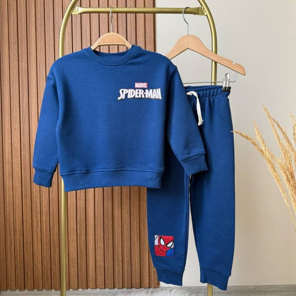 Boys’ 100% Cotton Spider-Man Outfit – Blue / 3–4Y