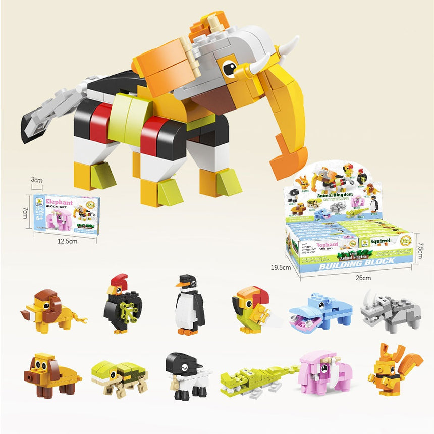 Building Blocks Animal Kingdom 12in1 Full Box 4+