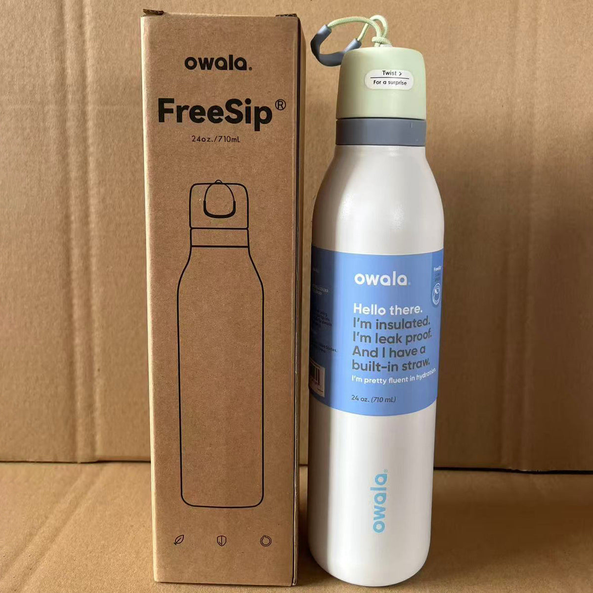 Owala Bottle Stainless Steel - FreeSip - Leak-proof - Twist - 710 mL