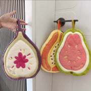 Cute Fruit Chenille Microfiber Hanging Hand Towel – 25 × 19 cm