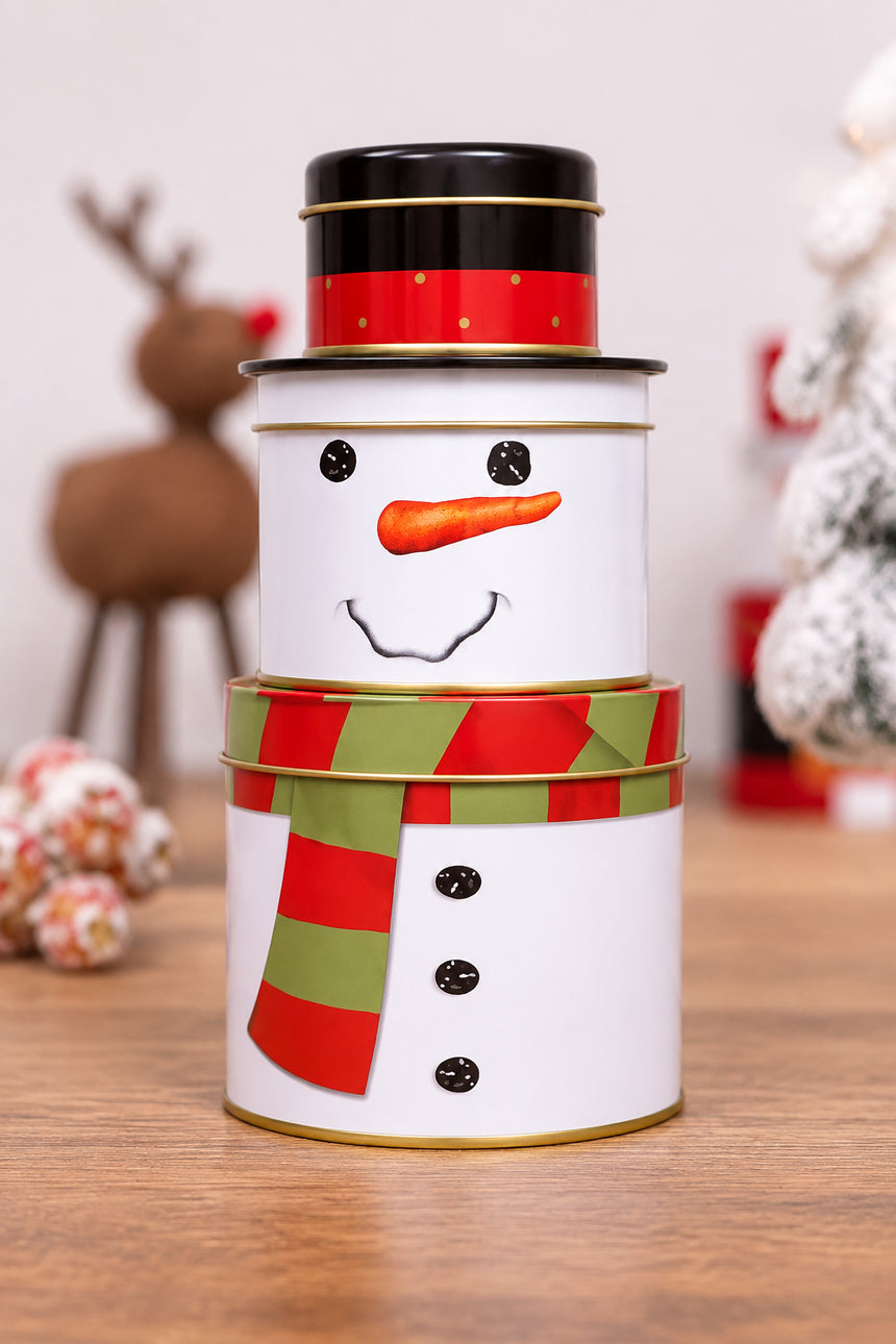 Christmas Snowman Tin Box Set Of 3