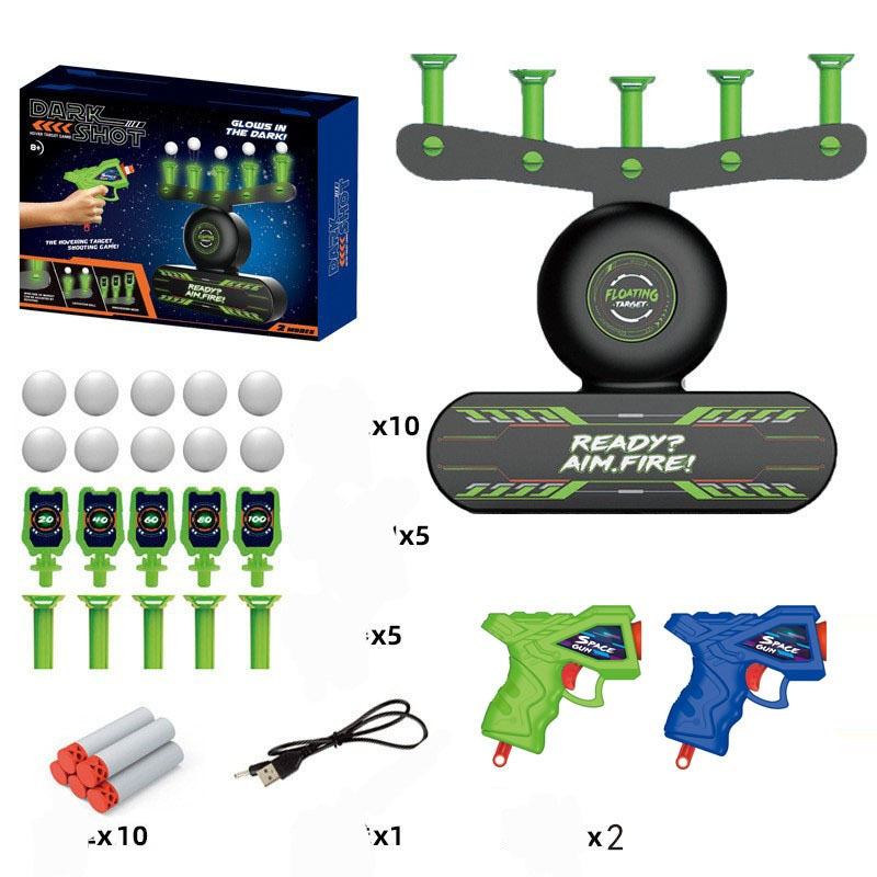 Glow-in-the-Dark Floating Target Shooting Game 2 Blasters 10 Balls