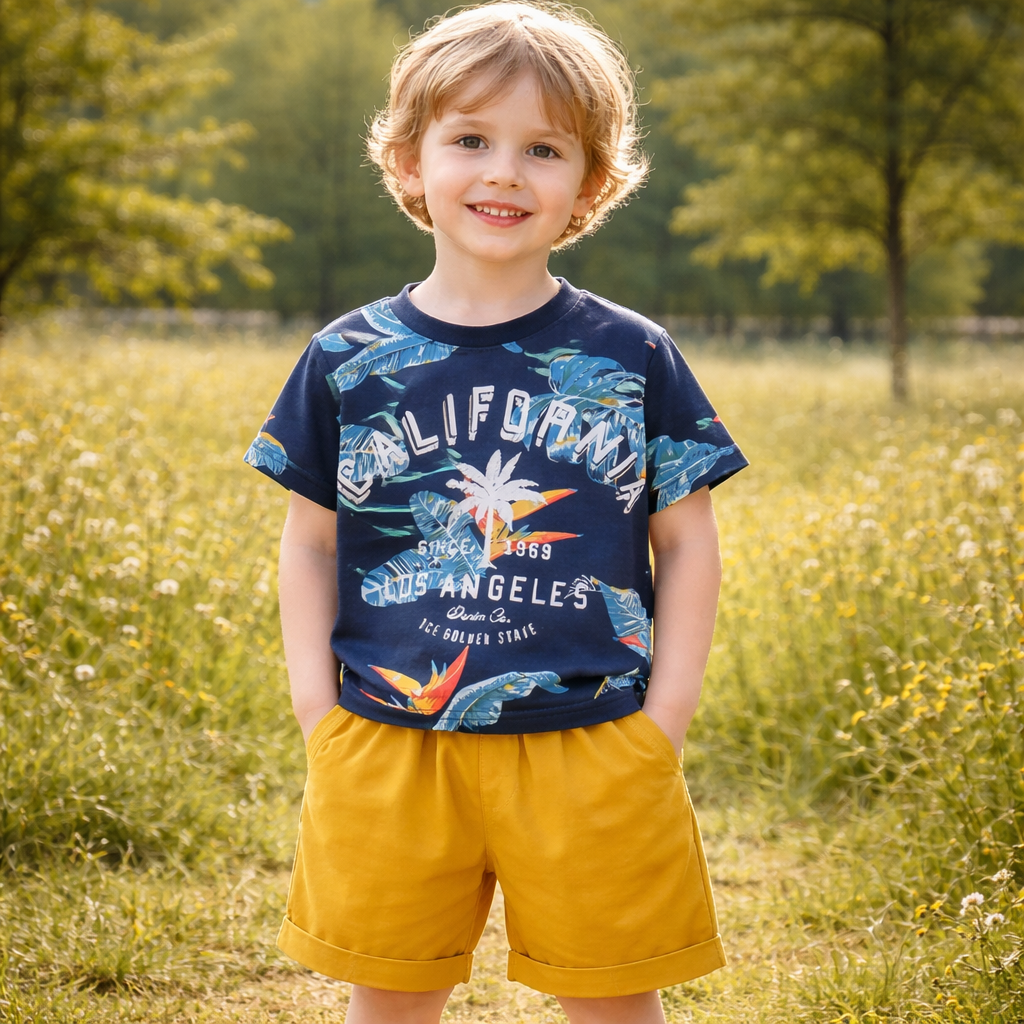 Boys’ Cotton Palm Outfit / 3–10Y