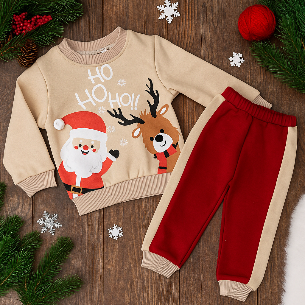 Baby Christmas Fleece-Lined Outfit Set / 6–9M