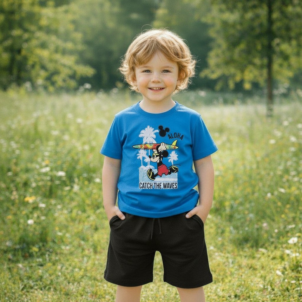 Boys’ Cotton Mickey Mouse Outfit / 9M