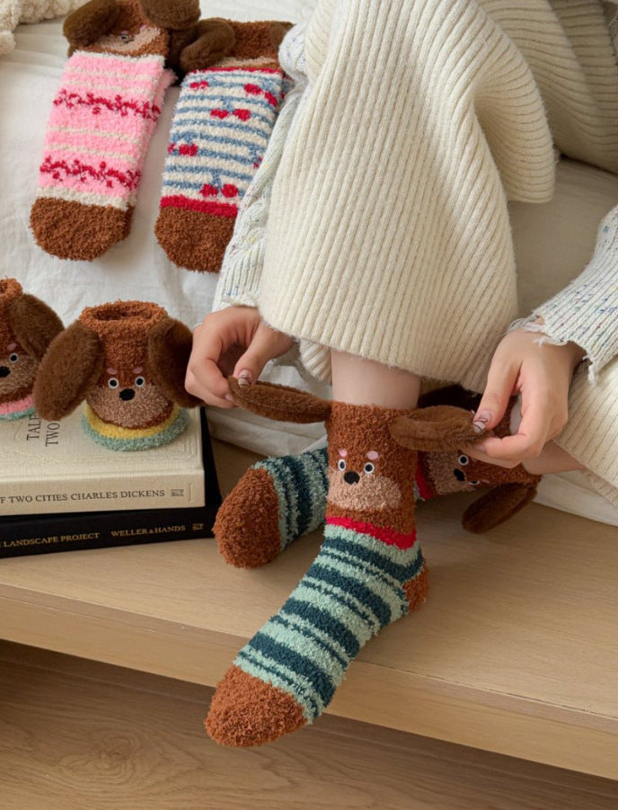 Cozy Dog Pattern Socks | One Size