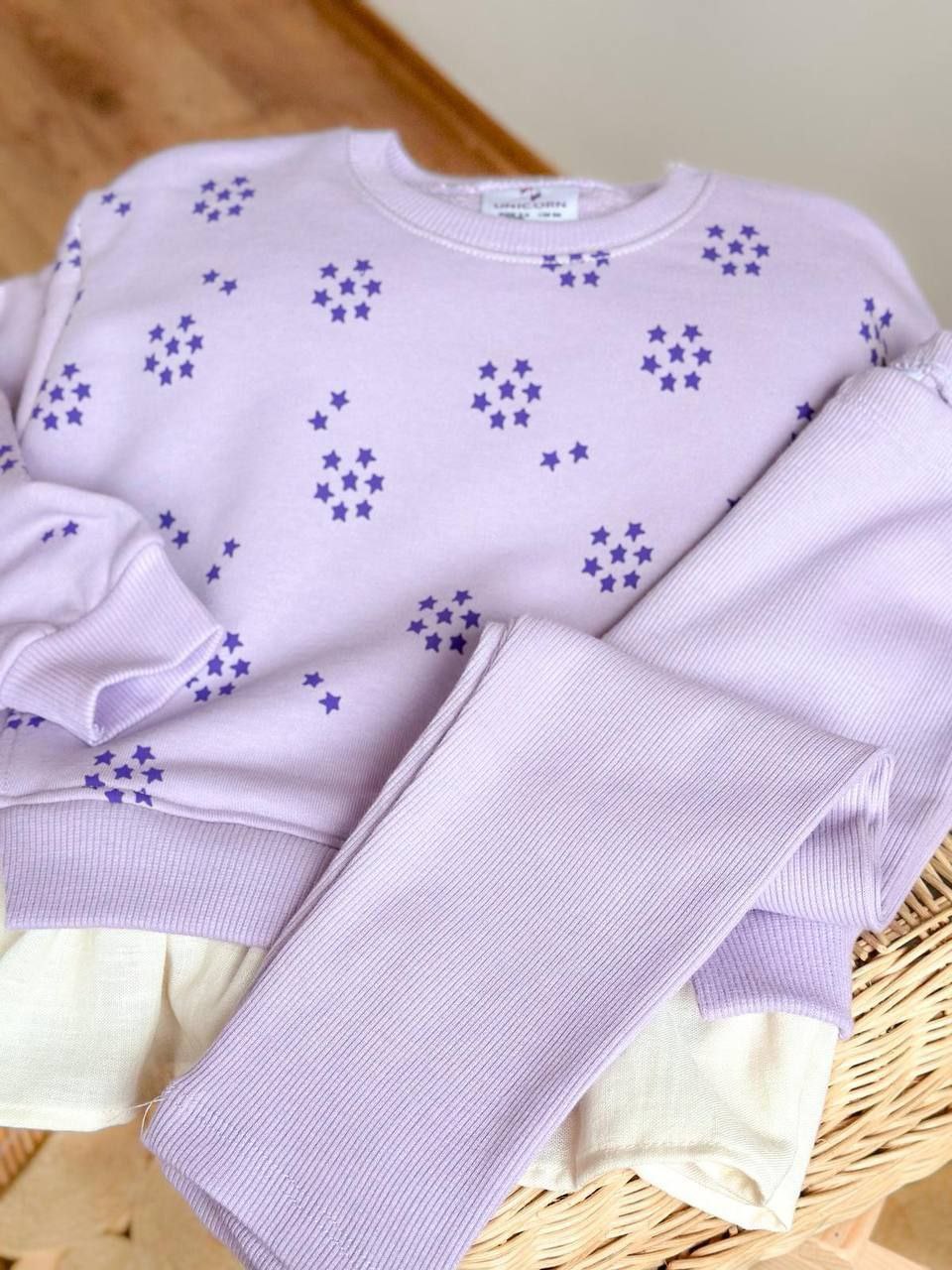 Kids’ Lilac Cotton Stars Outfit / 2–8Y