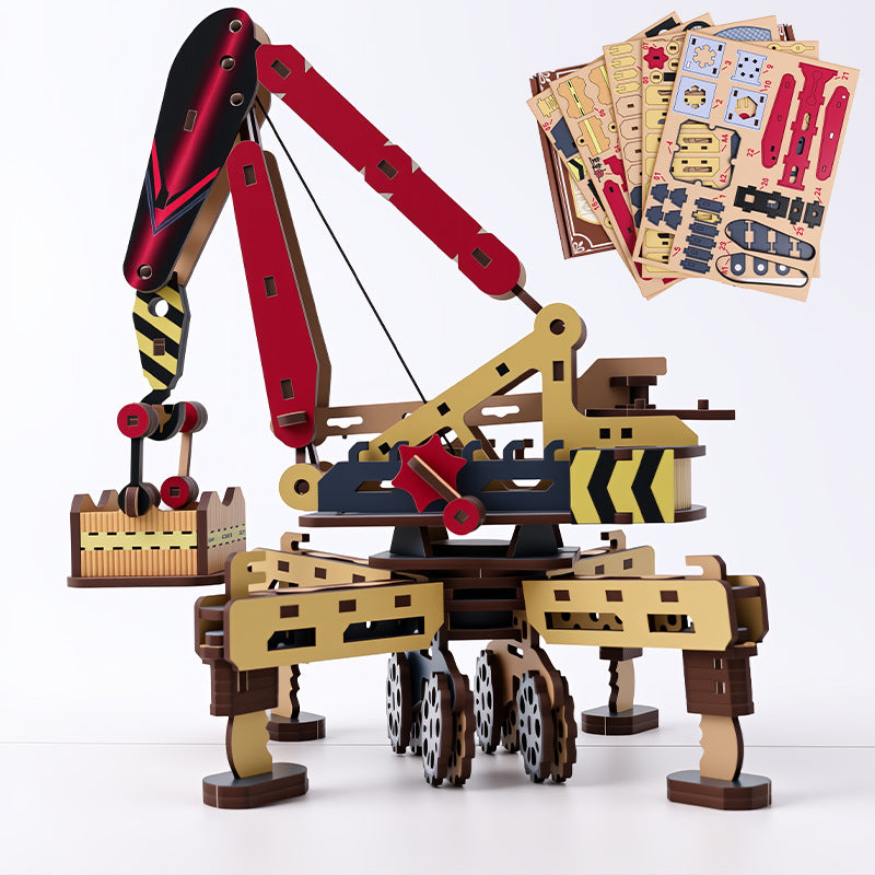 DIY Wooden Crane 3D Puzzle – STEM Building Model