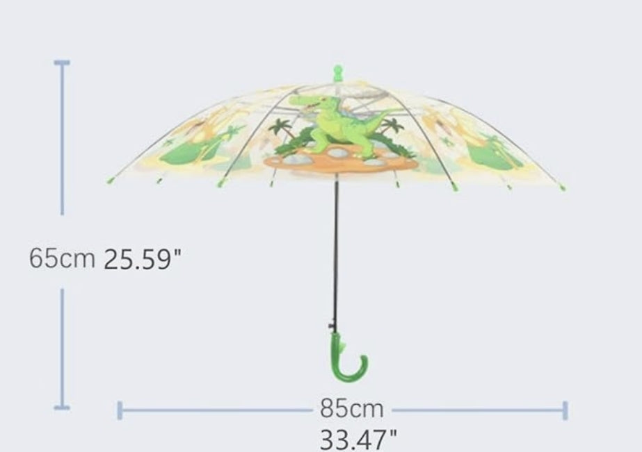 Kids Transparent Dome Umbrella – Assorted Designs, 85 cm