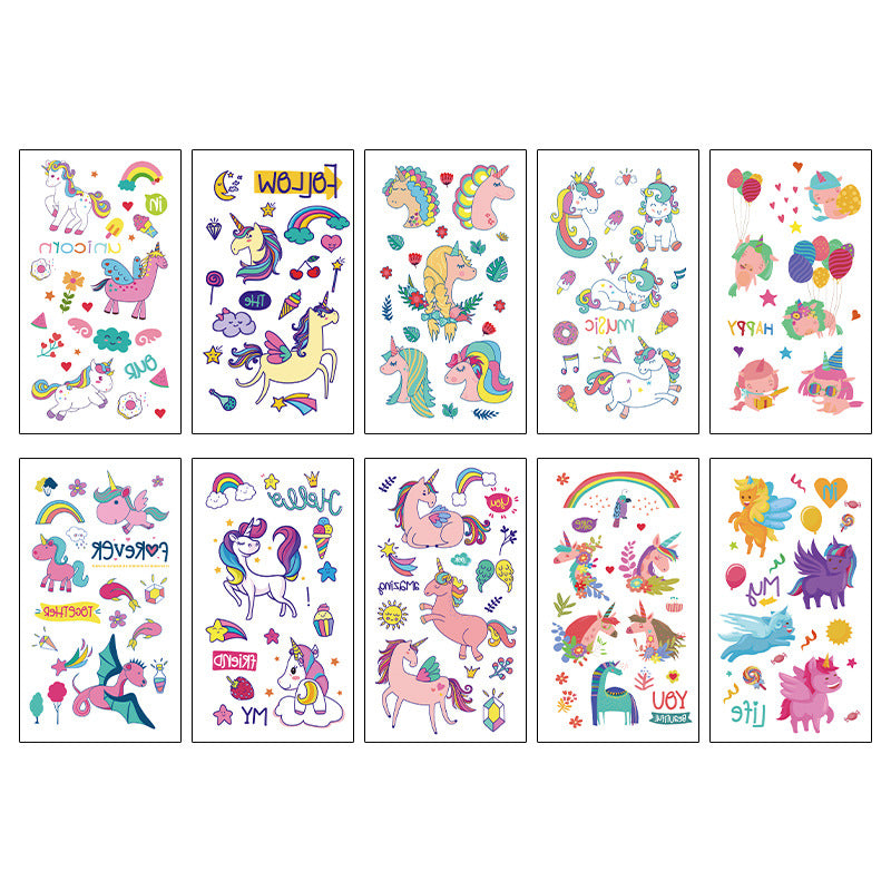 Tattoo Removable Stickers Temporary Designs For Kids 10 Pcs