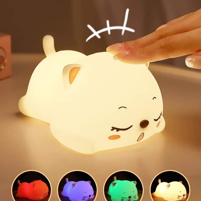 Cat Silicone Night Light USB Color-Changing