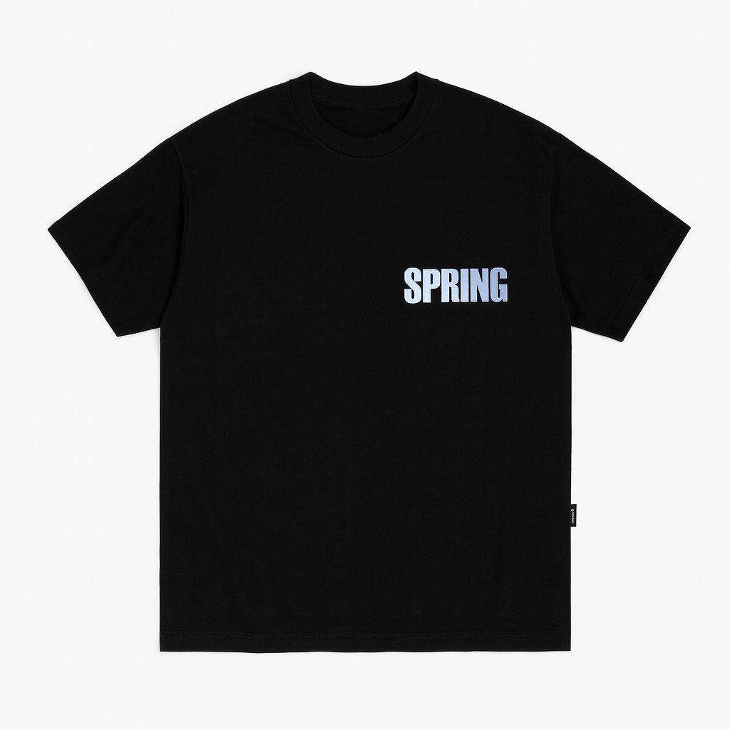 Black Spring Print T-Shirt | M