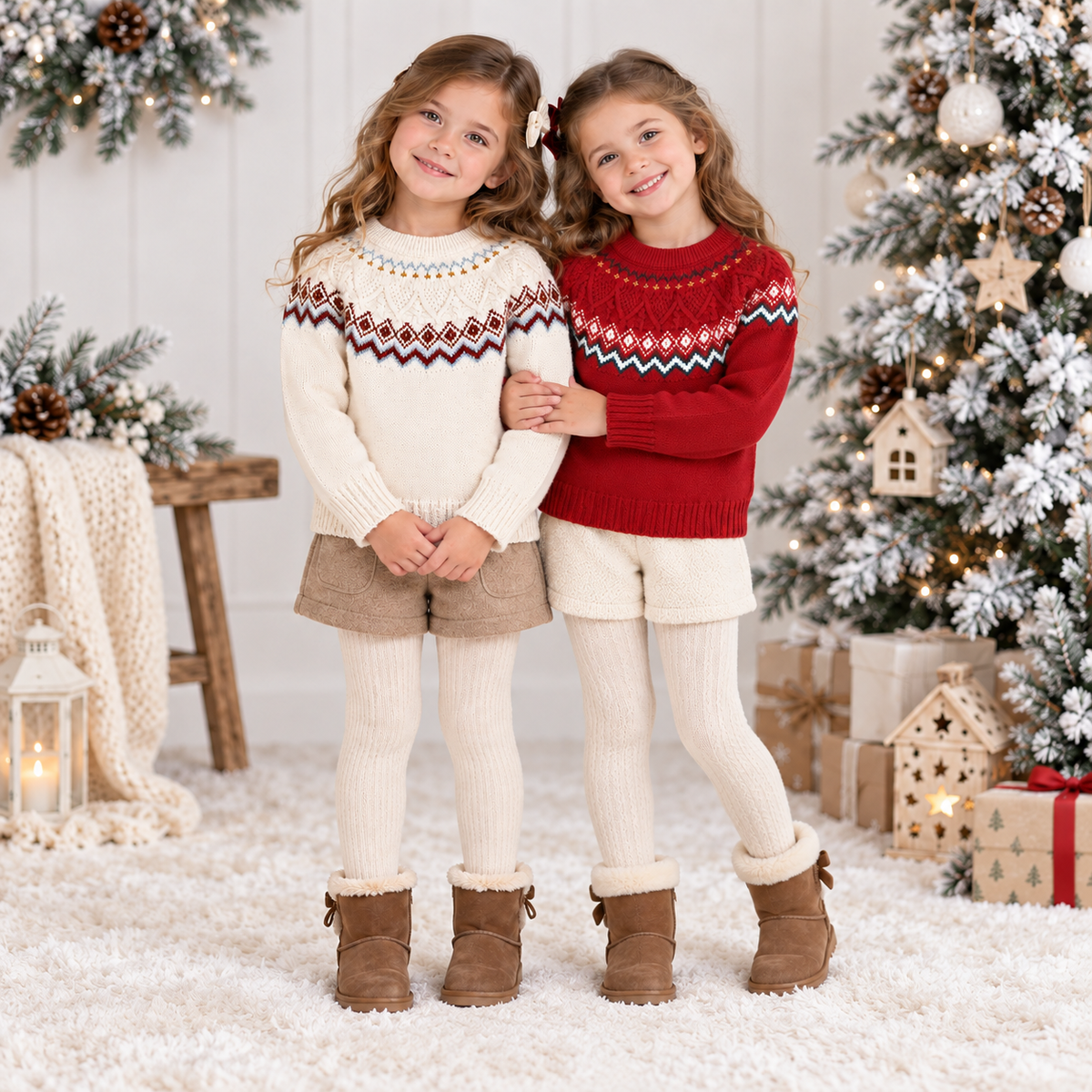 Kids Christmas Fair Isle Knit Sweater 3-10Y