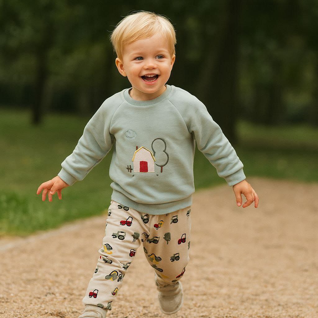 Nice Set For Baby Boy Farm Design Size 0-9 Months