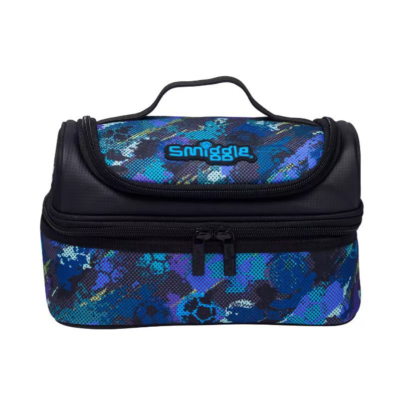 Smiggle Lunch Bag - Blue Football | 25×14.5×12.5cm