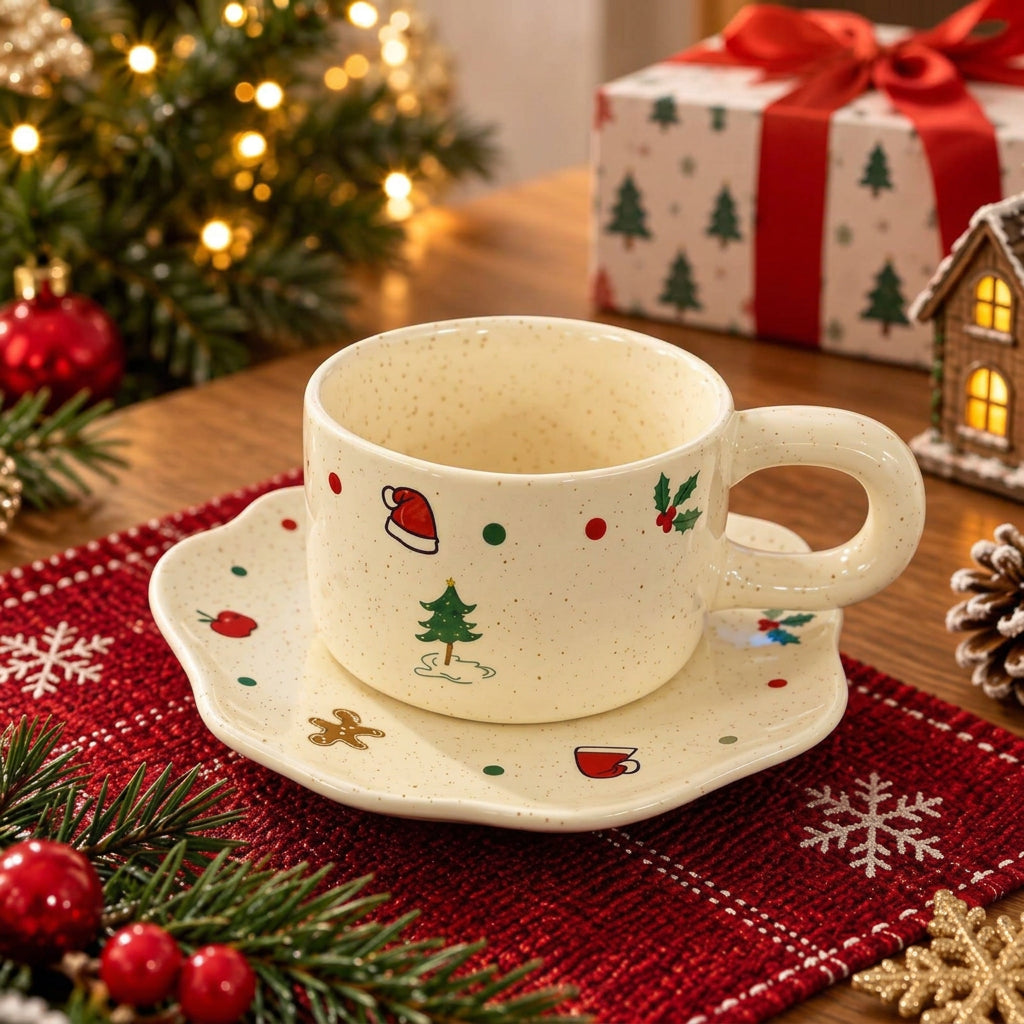 Christmas Mug With Saucer