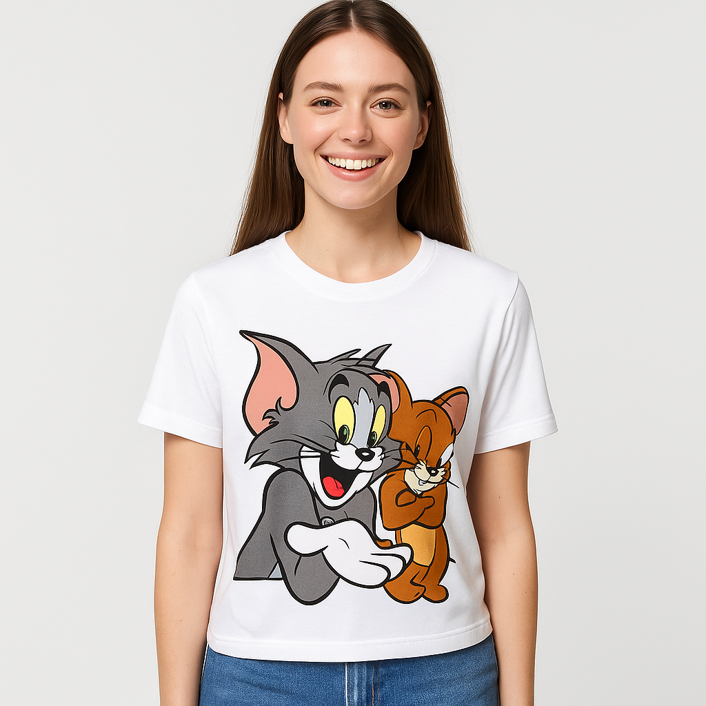 Tshirt For Women Tom&Jerry Design Oversized Size S