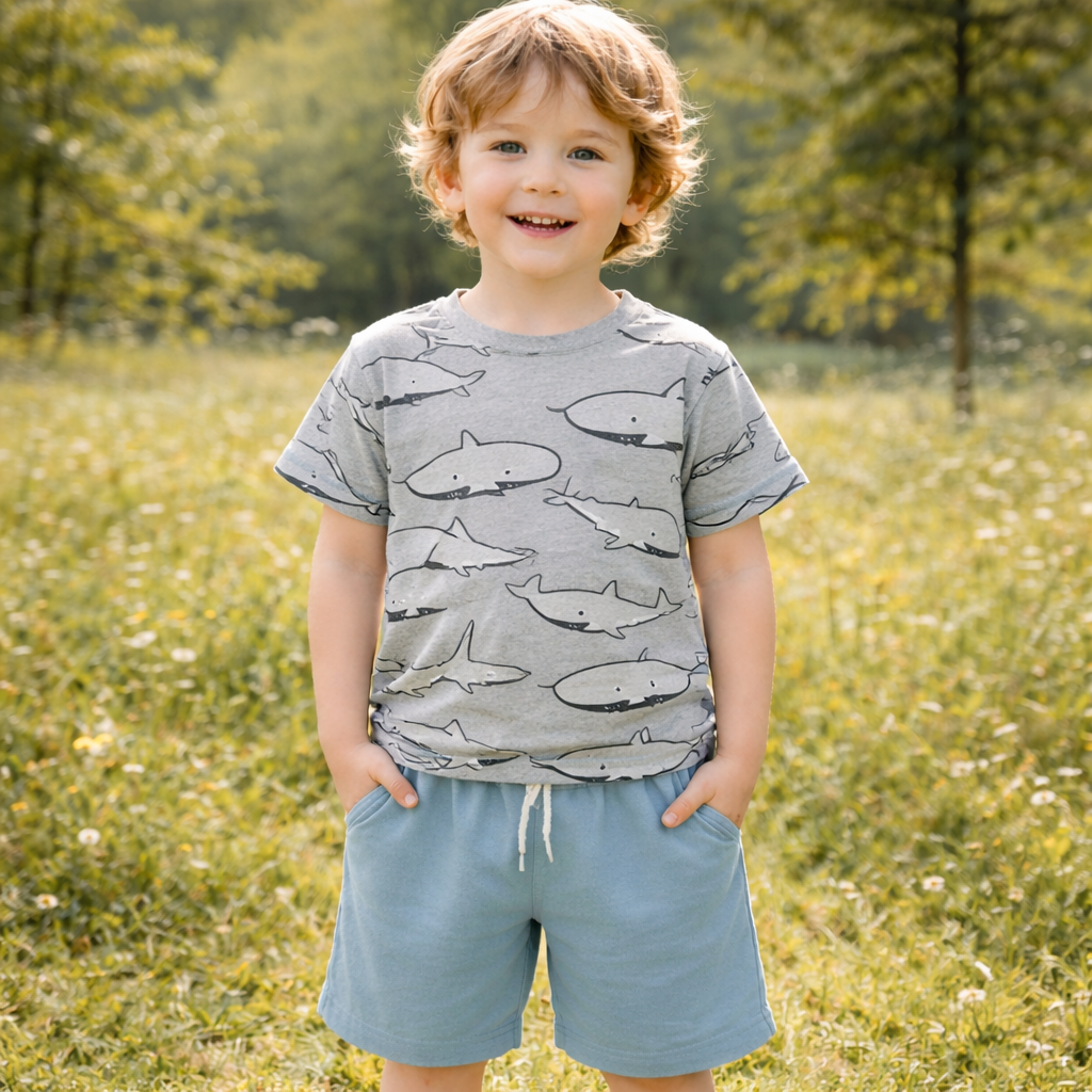 Boys’ Cotton Shark T-Shirt | 4–6Y