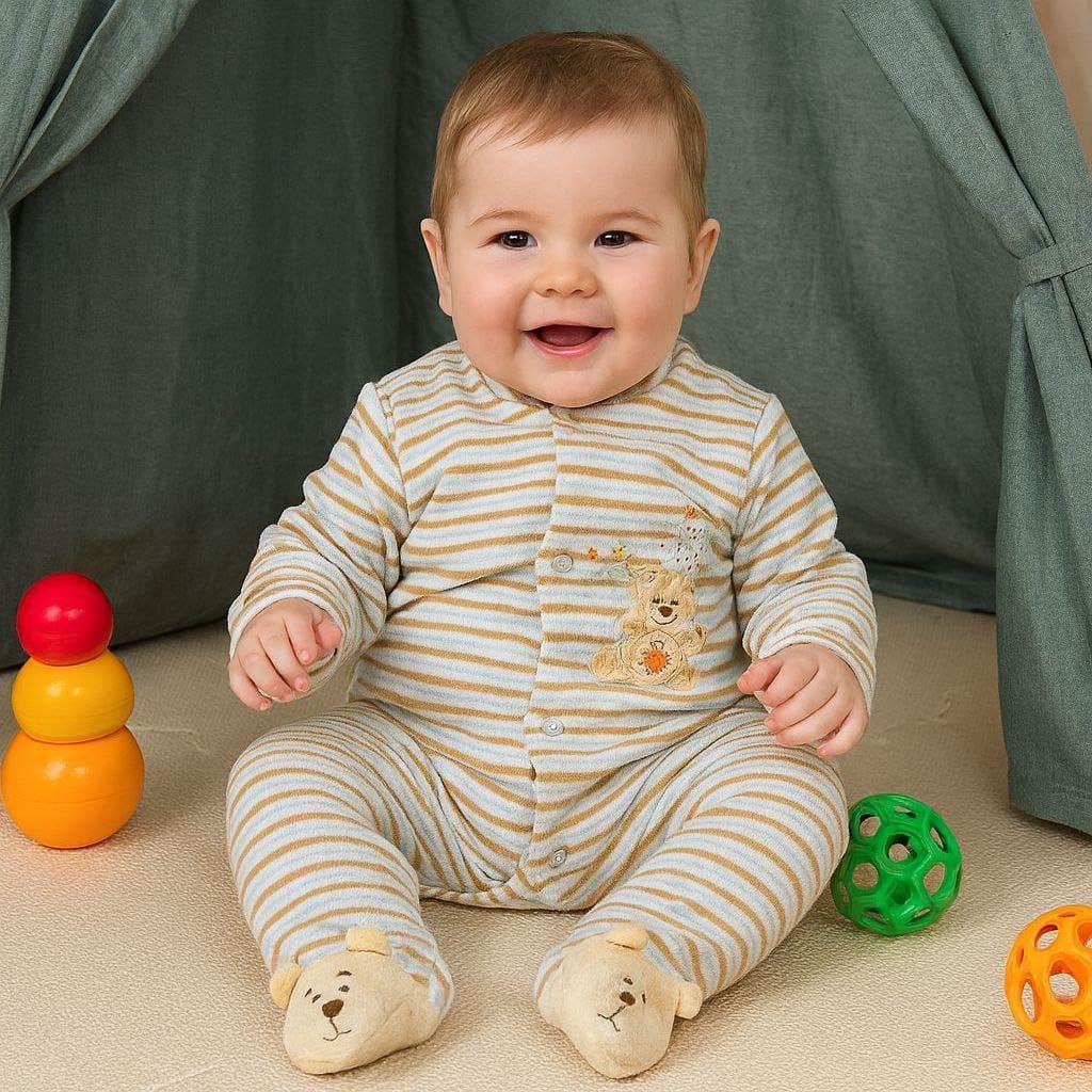 Jumpsuit For Baby Boy Bear Design 3-12m
