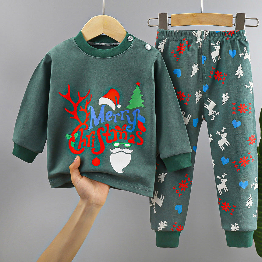 Kids’ Cotton Christmas Pajama Set | 1–2Y