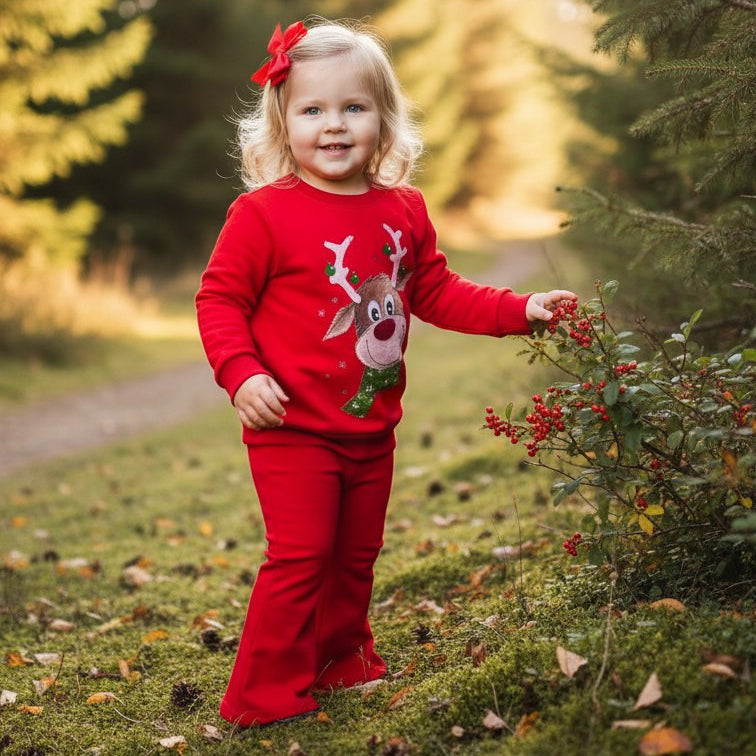 Kids’ Christmas Warm Deer Outfit / 3–10Y